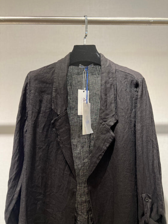 italian linen black cardigan