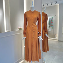  Italian long orange shirt dress