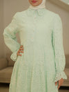 Mint green crochet shirt dress