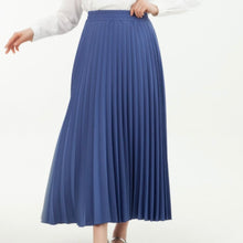  blue pleated skirt