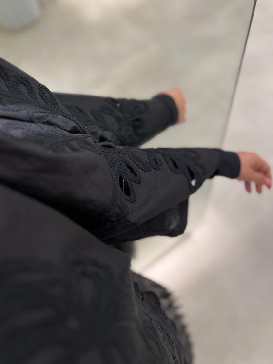 Black crochet shirt