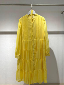  Yellow chiffon mini dress