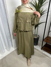 Armine olive green skirt set SS26