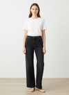 black wide denim pants