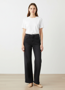  black wide denim pants
