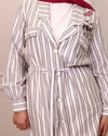 Serpil Lined grey white cardigan