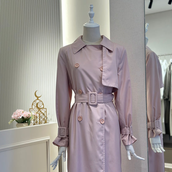 Pink trench coat dress