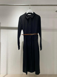  Black poplin long shirt