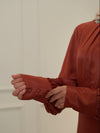serpil brick red evening dress