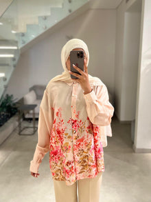  Silk printed floral shirt