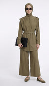 Armine olive green pants set SS26