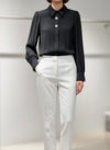 Black silver buttoned shirt