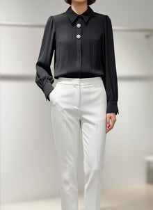  Black silver buttoned shirt