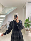 Organza black lace dress