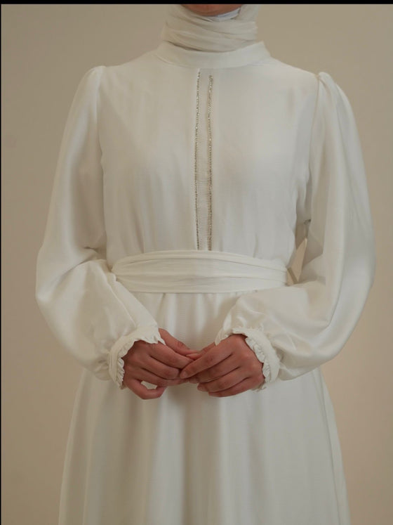 White evening dress
