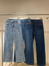 light wide denim pants