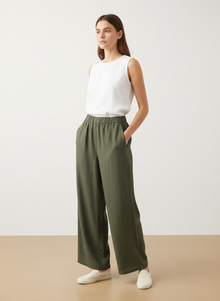  Italy linen olive green pants