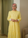 Yellow crochet shirt dress