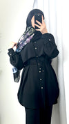 Black summer pants set