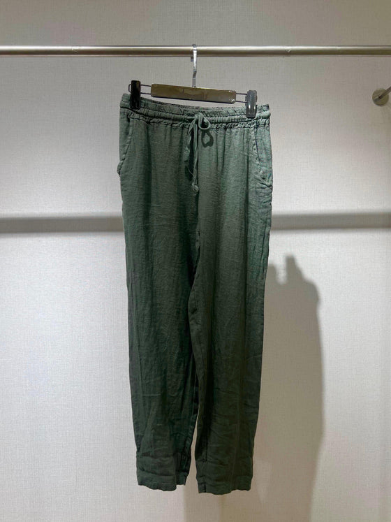 Italy linen green pants