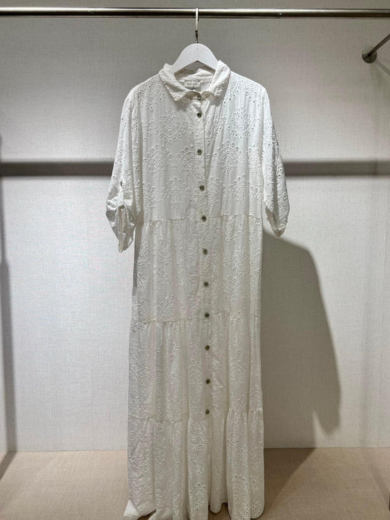 Italian crochet shirt dress