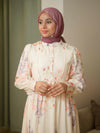 Beige floral shirt dress
