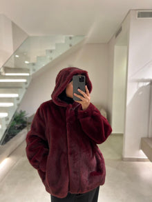 Fur bordeaux jacket FW26