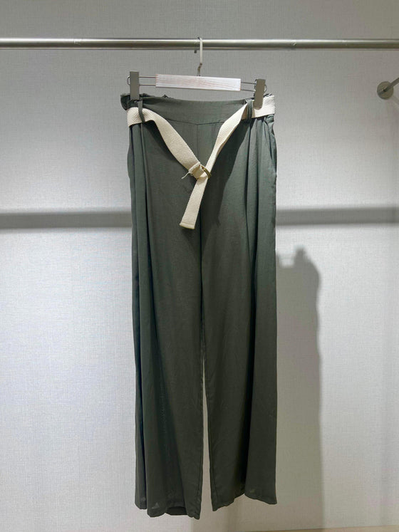 Italy linen olive green pants