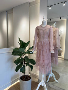 Tulle pink evening dress