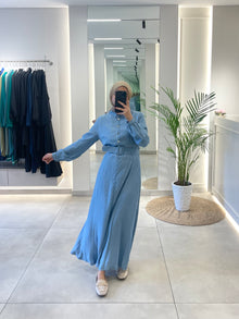  Nihan light denim maxi dress