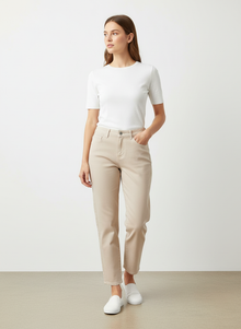  Beige denim pants