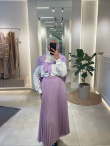  Purple pleated skirt