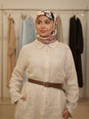 Italy linen printed beige set