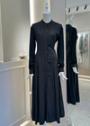 Italian long black shirt dress