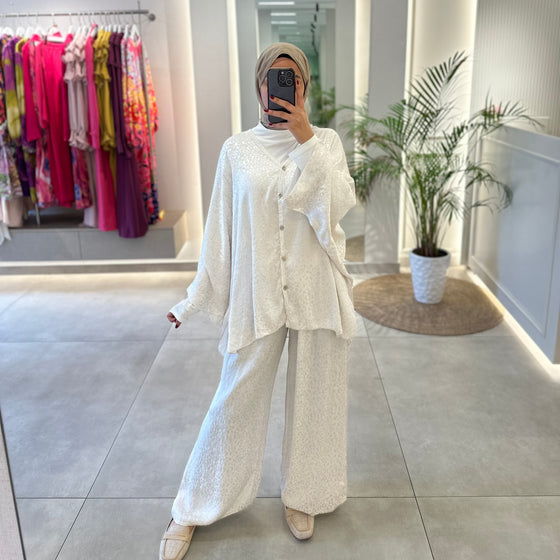 Italian jacquard white set