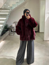 Fur bordeaux jacket FW26