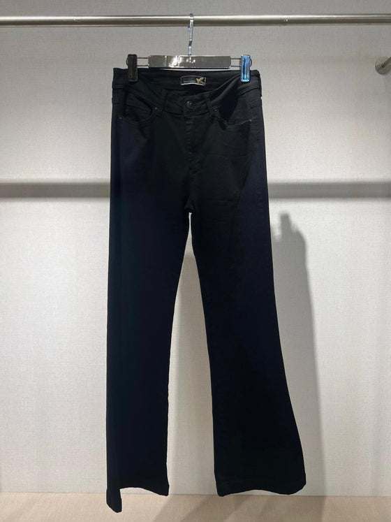 black flare denim pants