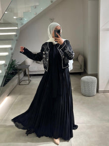  black evening dress set