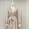 beige evening dress