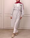 Serpil Lined grey white cardigan