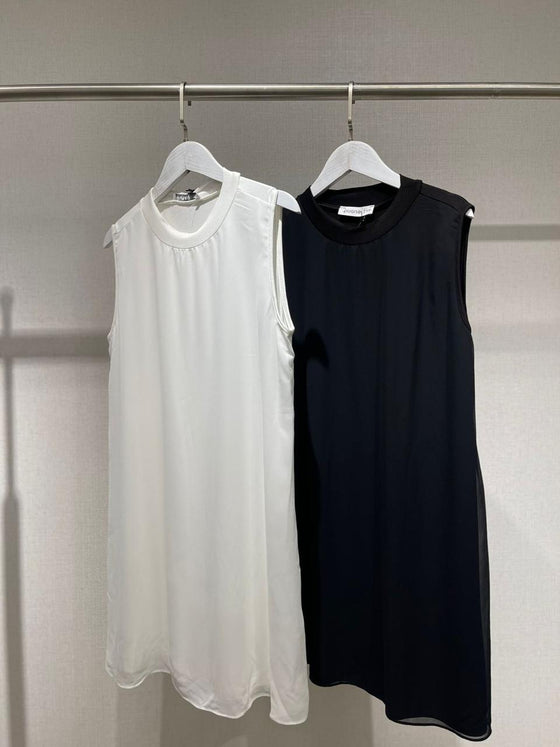 Basic long chiffon black shirt