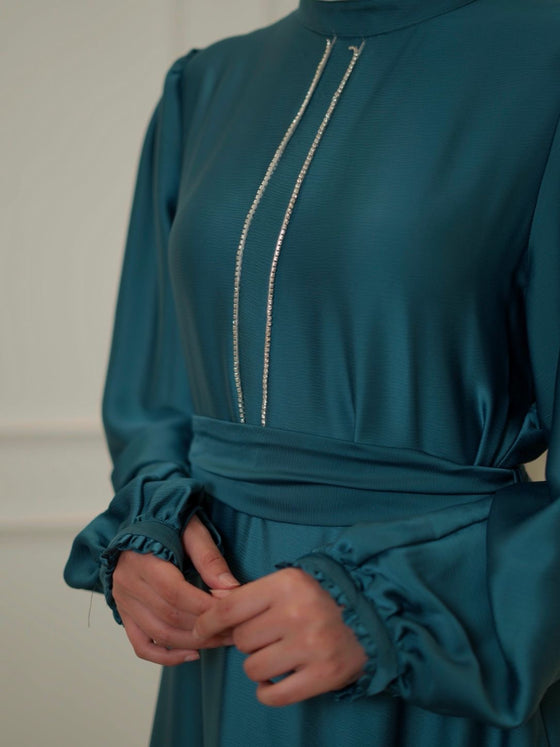 Turquoise evening dress