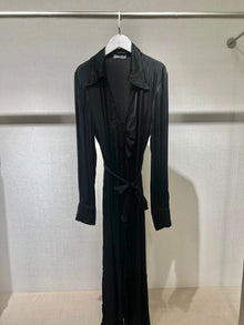  black silk italian shirt dress