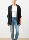 italian linen black cardigan