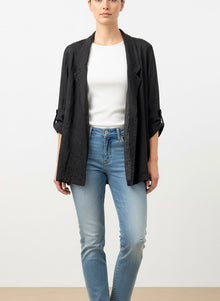  italian linen black cardigan
