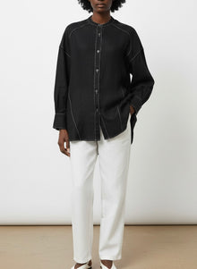  Linen black &white shirt