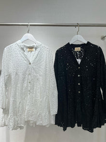  italian crochet black shirt