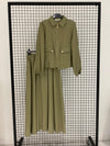 Armine olive green skirt set SS26