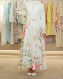  white printed sleeveless dress