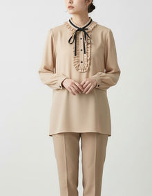  Beige ruffled shirt